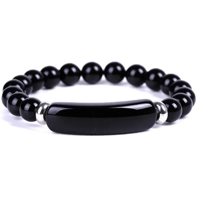 Natural Stone Healing Crystal Rose Quartz Amethyst Gemstone Beaded Bracelet for Women Girls Jewelry
