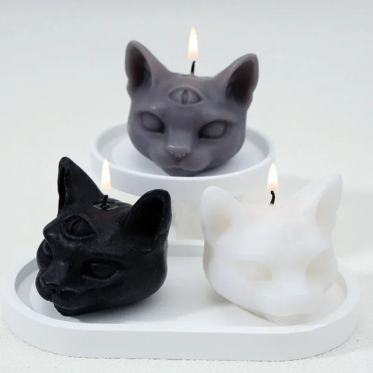 Three Eye Cat Scented Gothic Candles Halloween Decoration