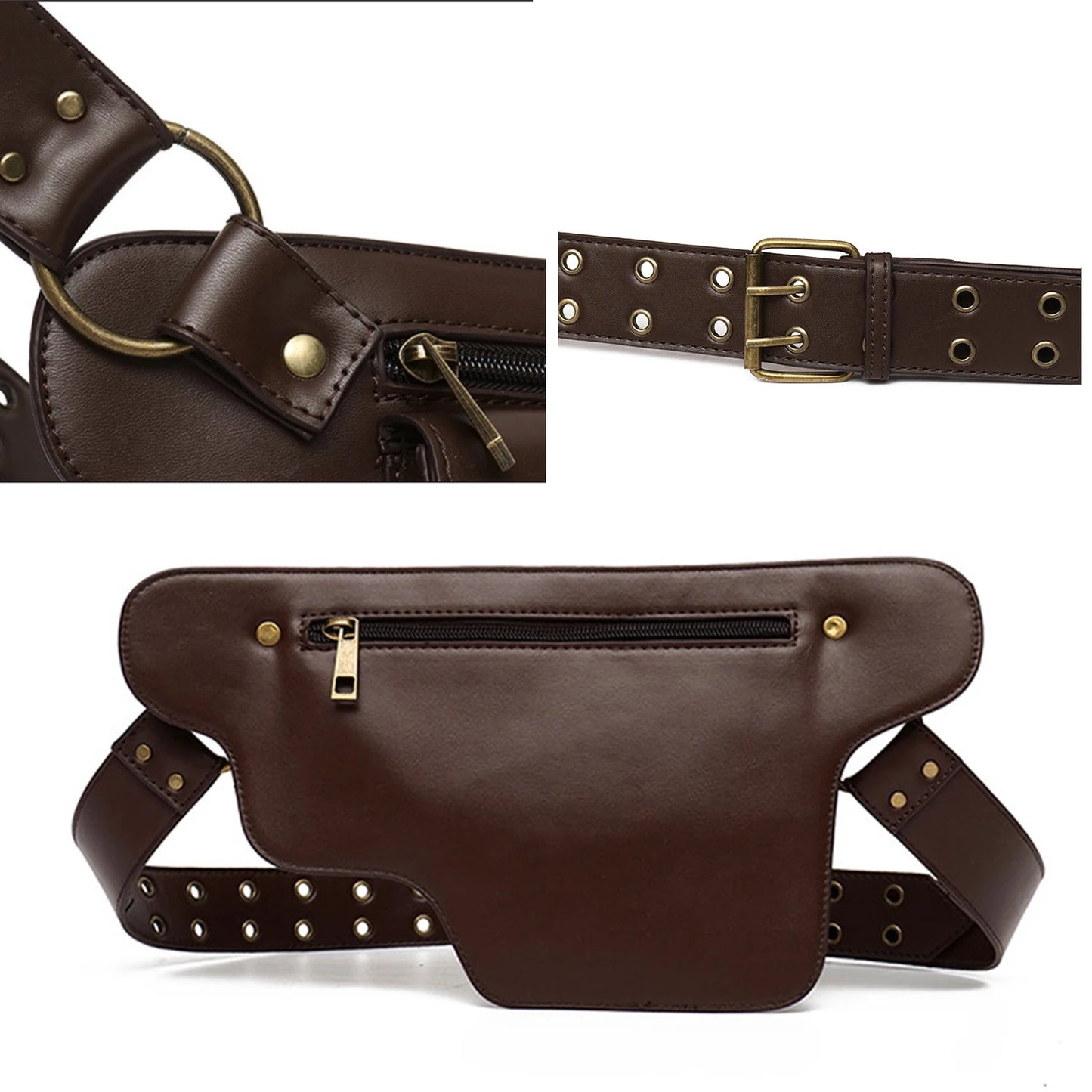 Punk Motorcycle Style Waist Bag Fanny Pack