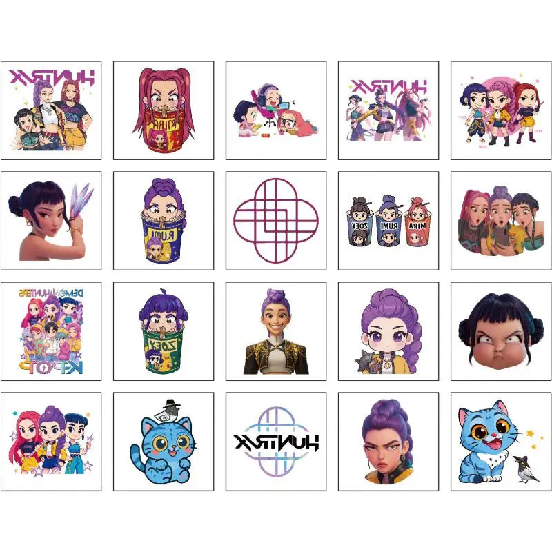 Huntrix Kpop Demon Hunters Temporary Tattoo Sticker Rumi Party Bag Gifts Merch Stocking Filler