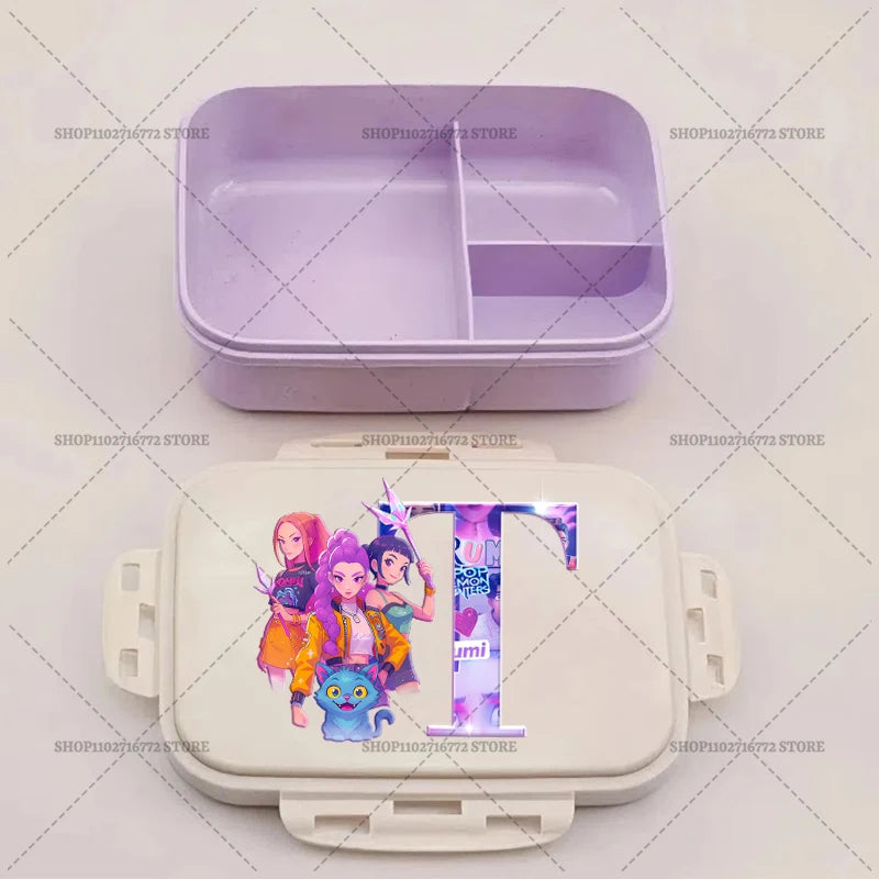 Kpop Demon Hunters Lunch Box Huntrix Food Containers Kids School Picnic Lunchbox Merch Gifts