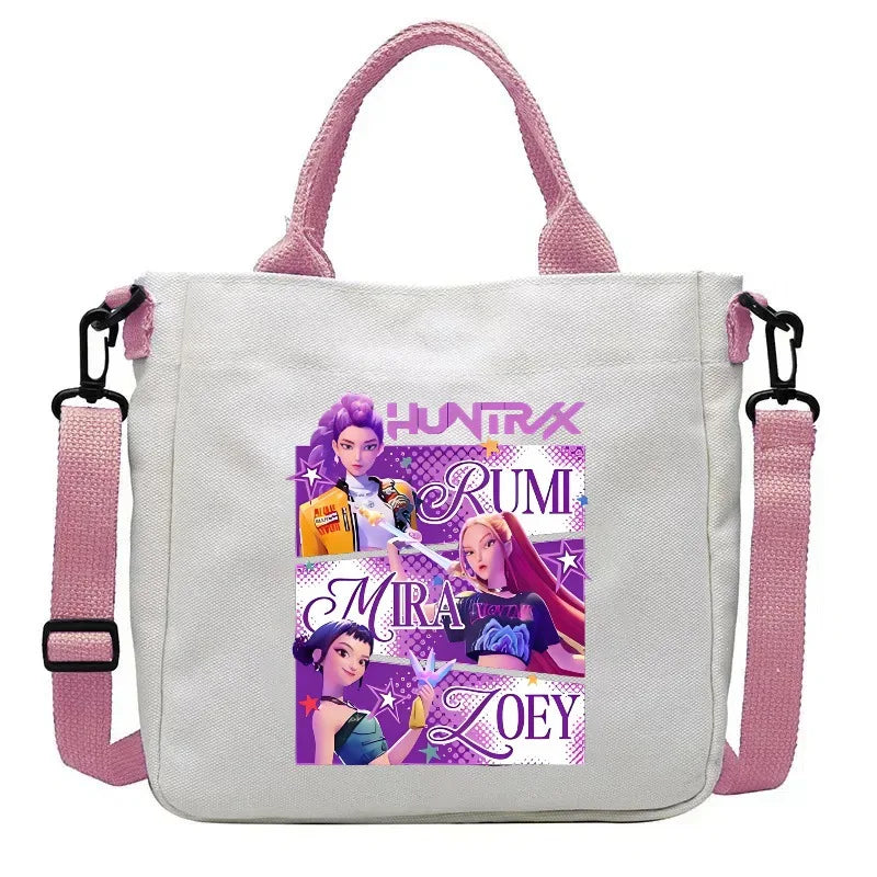 KPop Demon Hunters Crossbody Shoulder Bag Huntrix Tote Shopper Messenger Bag School Rumi K-pop