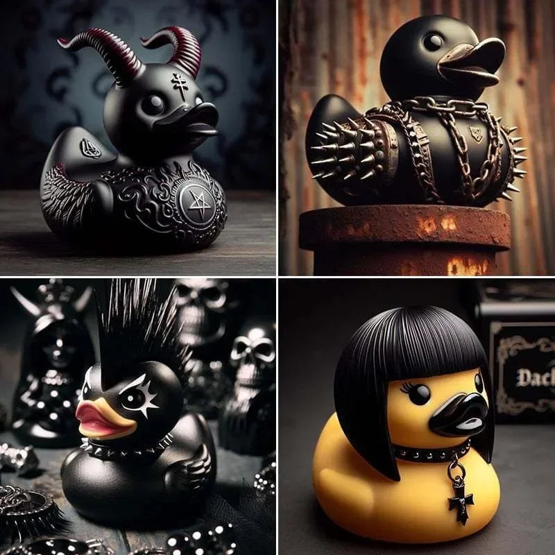 Gothic Rock Duckies Desktop Decoration Punk Bathroom Rubber Duck