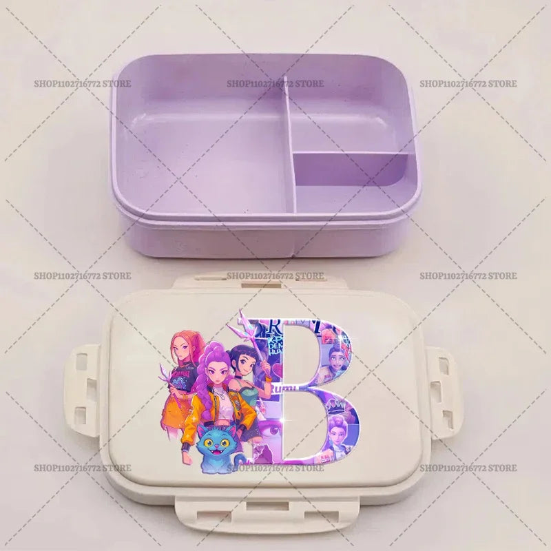 Kpop Demon Hunters Lunch Box Huntrix Food Containers Kids School Picnic Lunchbox Merch Gifts