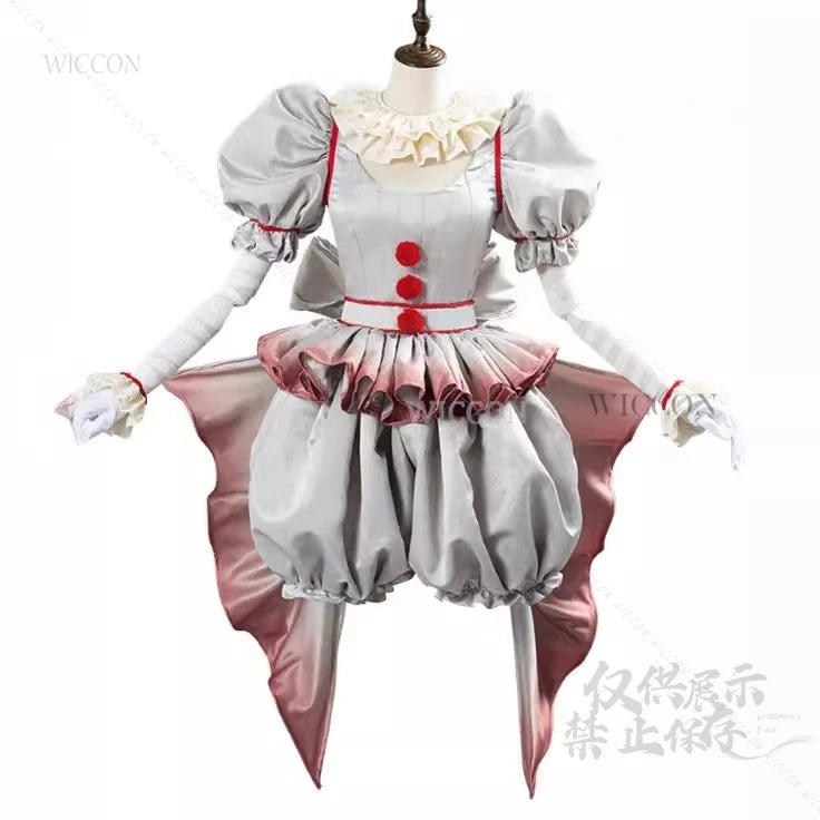 Creepy Clown Circus Scary Horror Movie Halloween Fancy Dress Costume