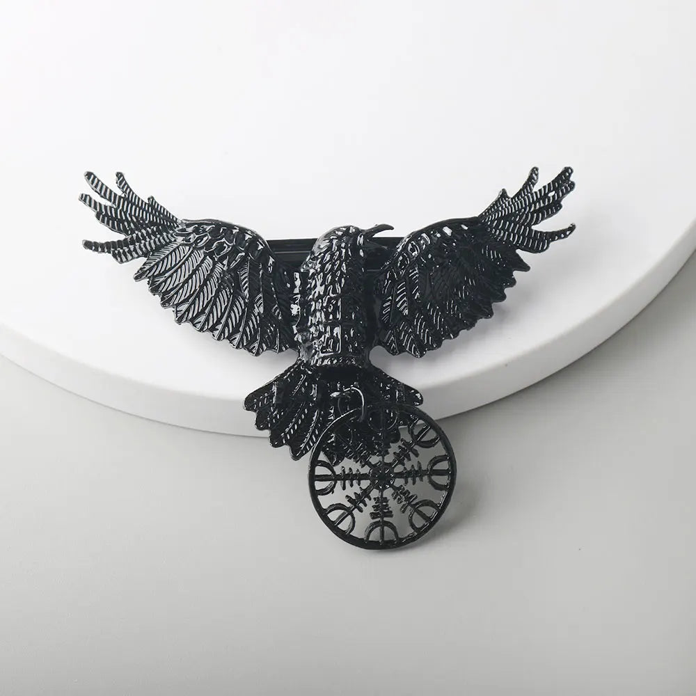 Gothic Crow Vintage Medieval Hairclip Resin Raven Barrette Hair Accessory