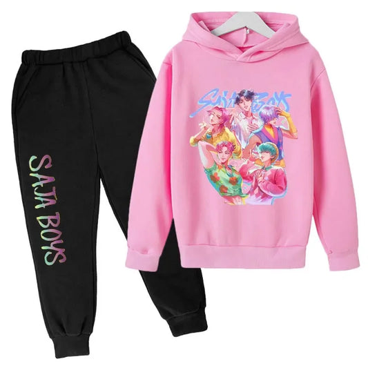 SAJA BOYS Children's Clothing KPop Demon Hunters Tracksuit Joggers Top Jumper K-Pop Merch
