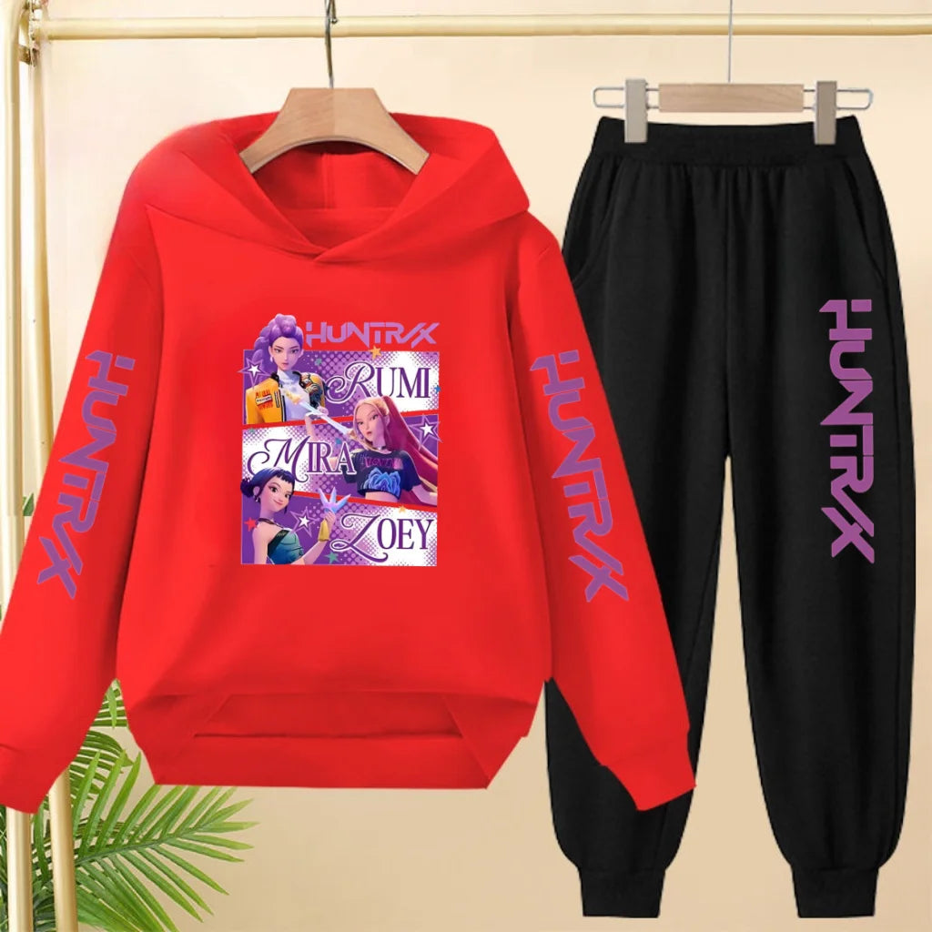 KPop Demon Hunters Tracksuit Hoodie Jumper Huntrix Clothes Joggers