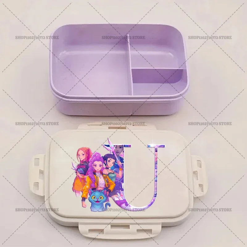 Kpop Demon Hunters Lunch Box Huntrix Food Containers Kids School Picnic Lunchbox Merch Gifts