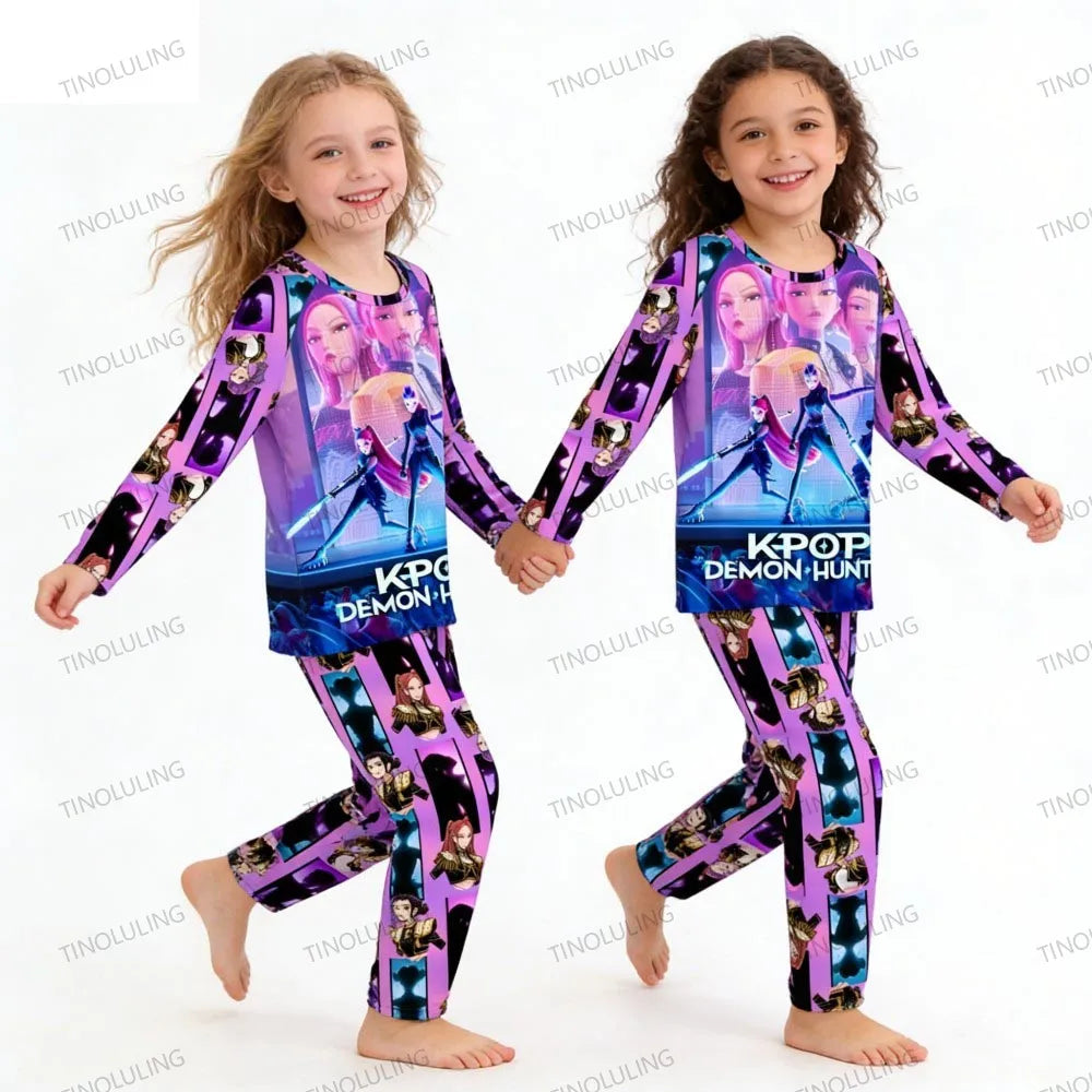 Kids KPop Demon Hunters Huntrix Pyjamas PJ's Rumi Mira Zoey K-pop Pajamas Nightwear