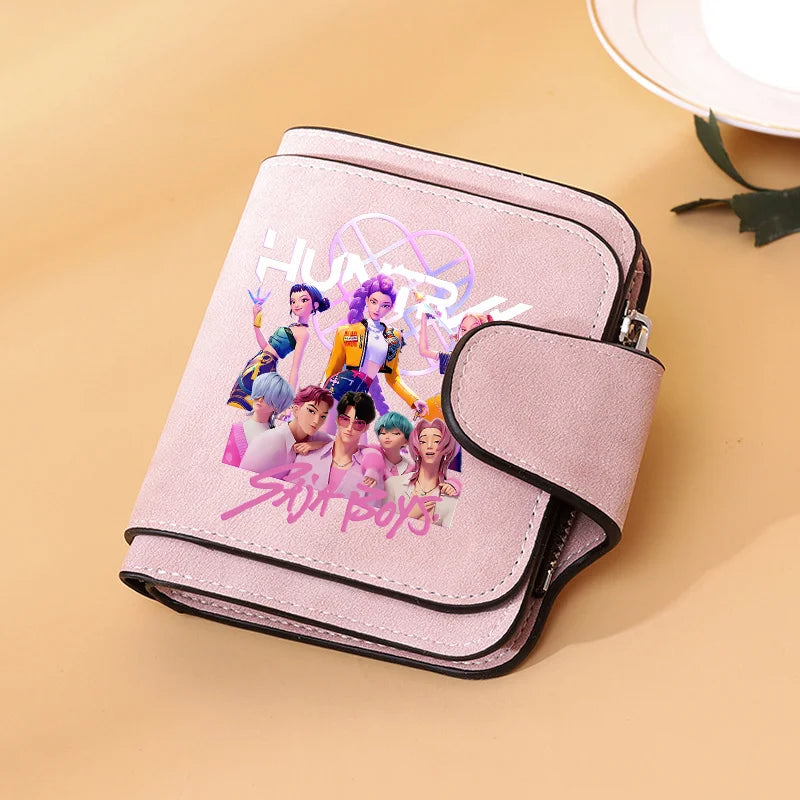 KPop Demon Hunters Leather PU Wallet Card Holder Purse Huntrix Saja Boys Rumi Merch Gifts