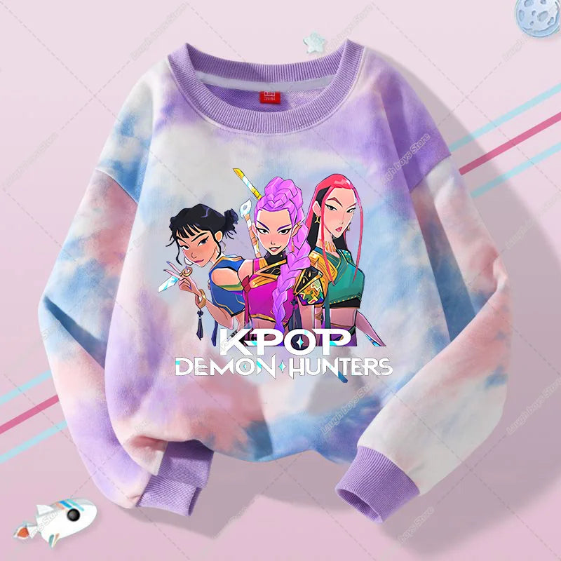 KPop Demon Hunters Sweater Hoodie Child Jumper Huntrix Saja Boys Top Clothes Gifts Merch