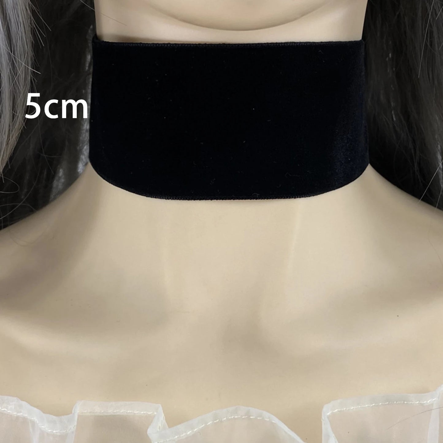Punk Gothic Black Velvet Fabric Choker Necklace Collar