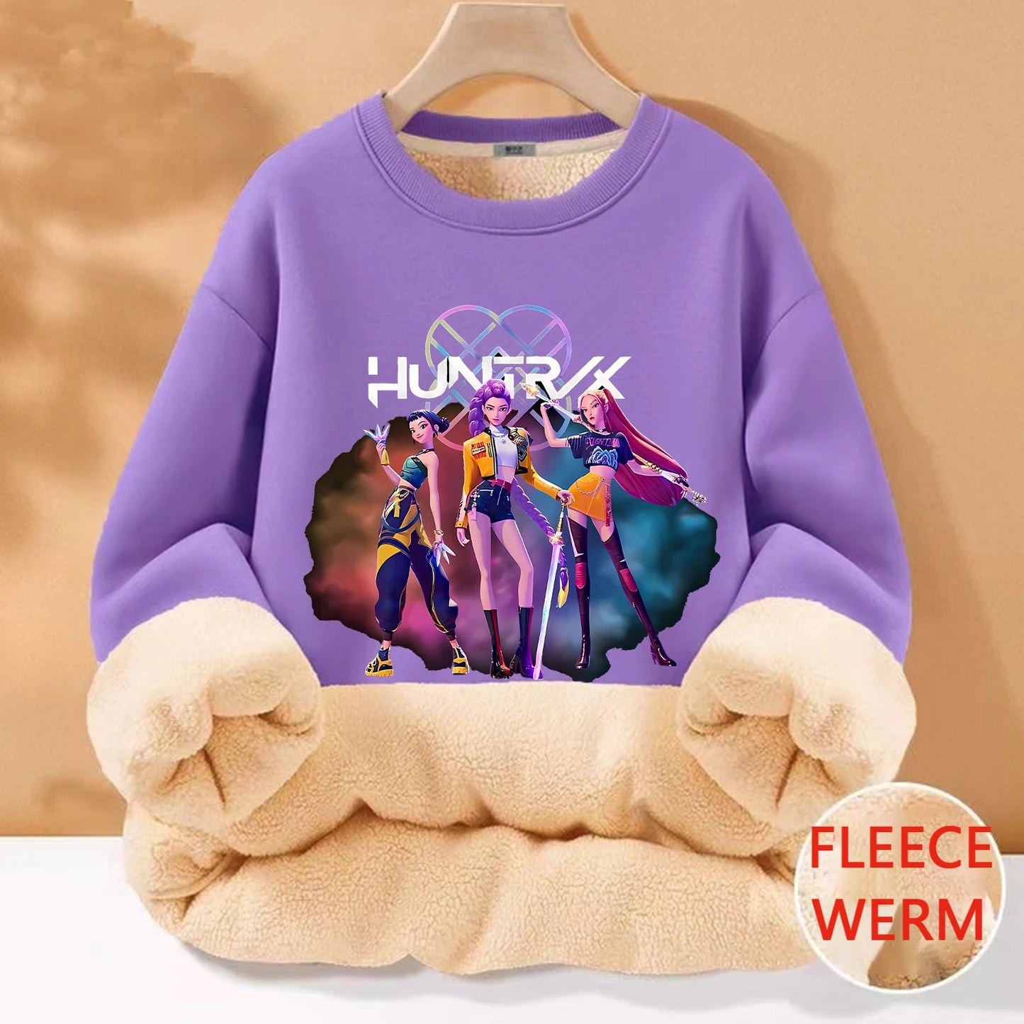 Kpop Demon Hunters Hoodie Huntrix Clothes Fleece Jumper Sweatshirt Hoodies