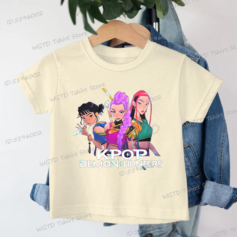Kids T-shirt KPop Demon Hunters Tee Mira Rumi Zoey Huntrix Merch Gift