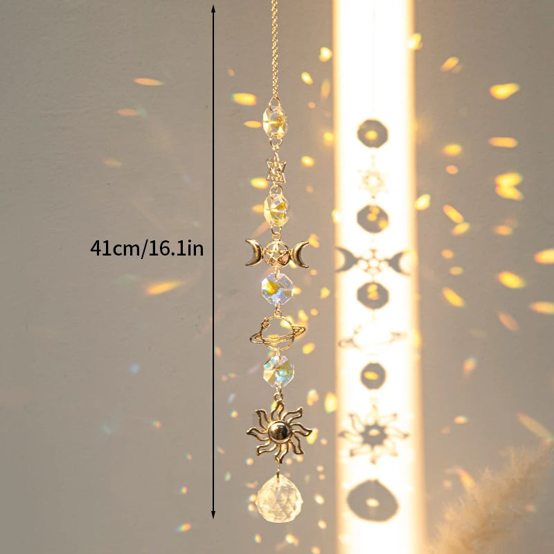 Crystal Suncatcher Pagan Wind Chimes Bohemian Garden Ornament