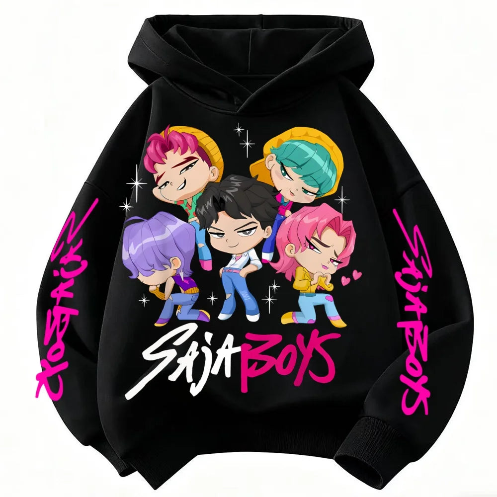 KPop Demon Hunters Saja Boys Hoodie Unisex Boys Girls K-pop Clothes Hooded Sweatshirt