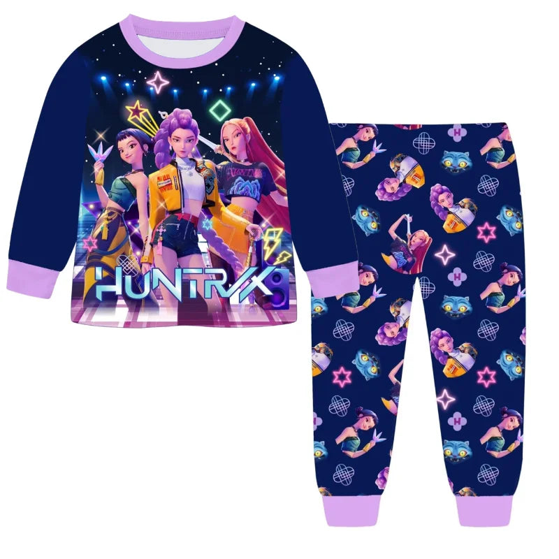 Kpop Demon Hunters Pyjamas Sets Girl Christmas PJ's Gift Pajamas Huntrix Merch