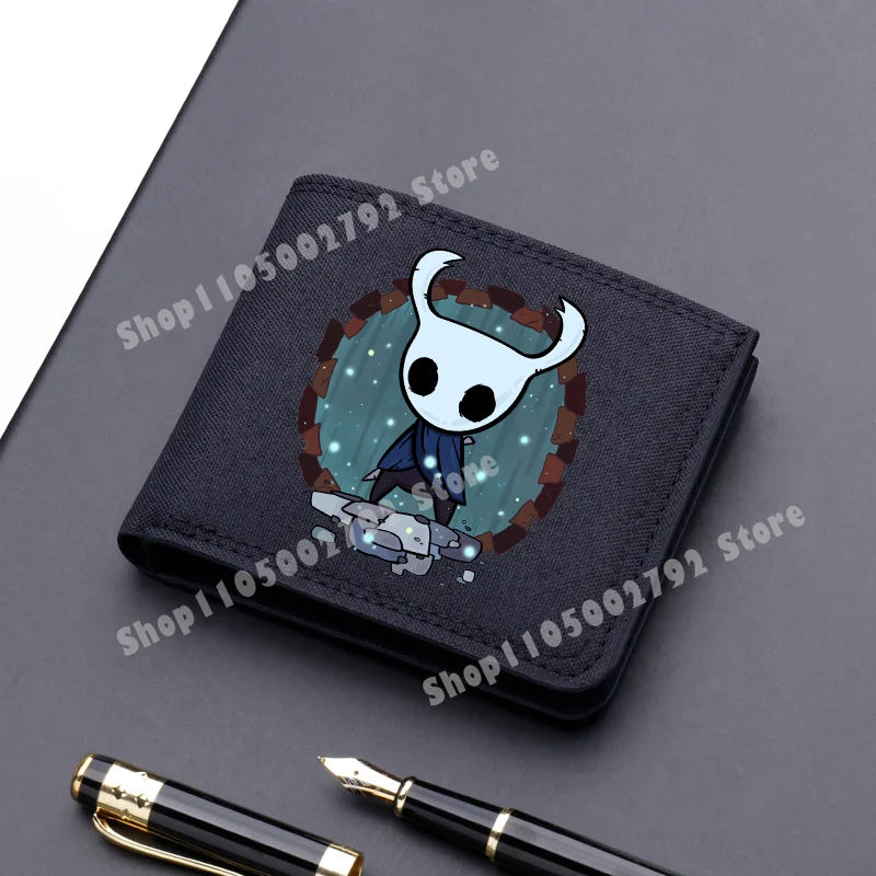Hollow Knight Game Wallet Merch Silksong Men Kids Short Folding Coin Purse Gamer ID Card Holder