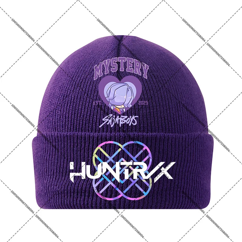 KPop Demon Hunters Huntrix Knit Cap Winter Beanie Knitted Hat Rumi Mira Zoey Merch Gifts
