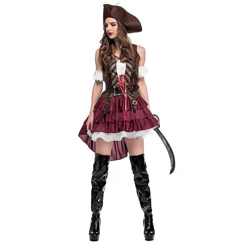 Sexy Pirate Captain Wench Fancy Dress Costume