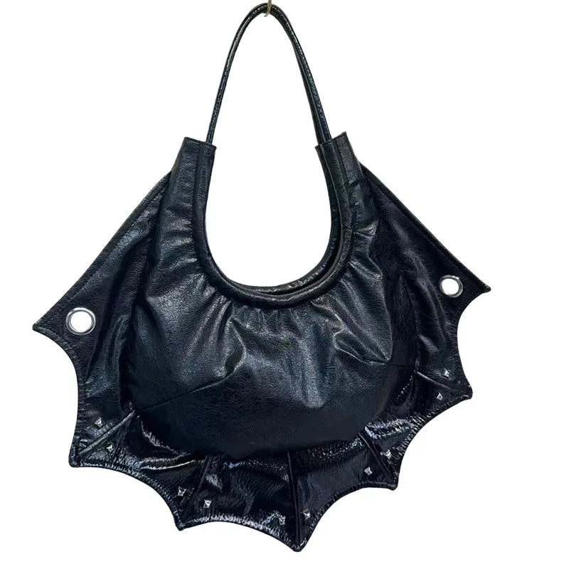 Leather Punk Gothic Rock Black Studded Purse Handbag