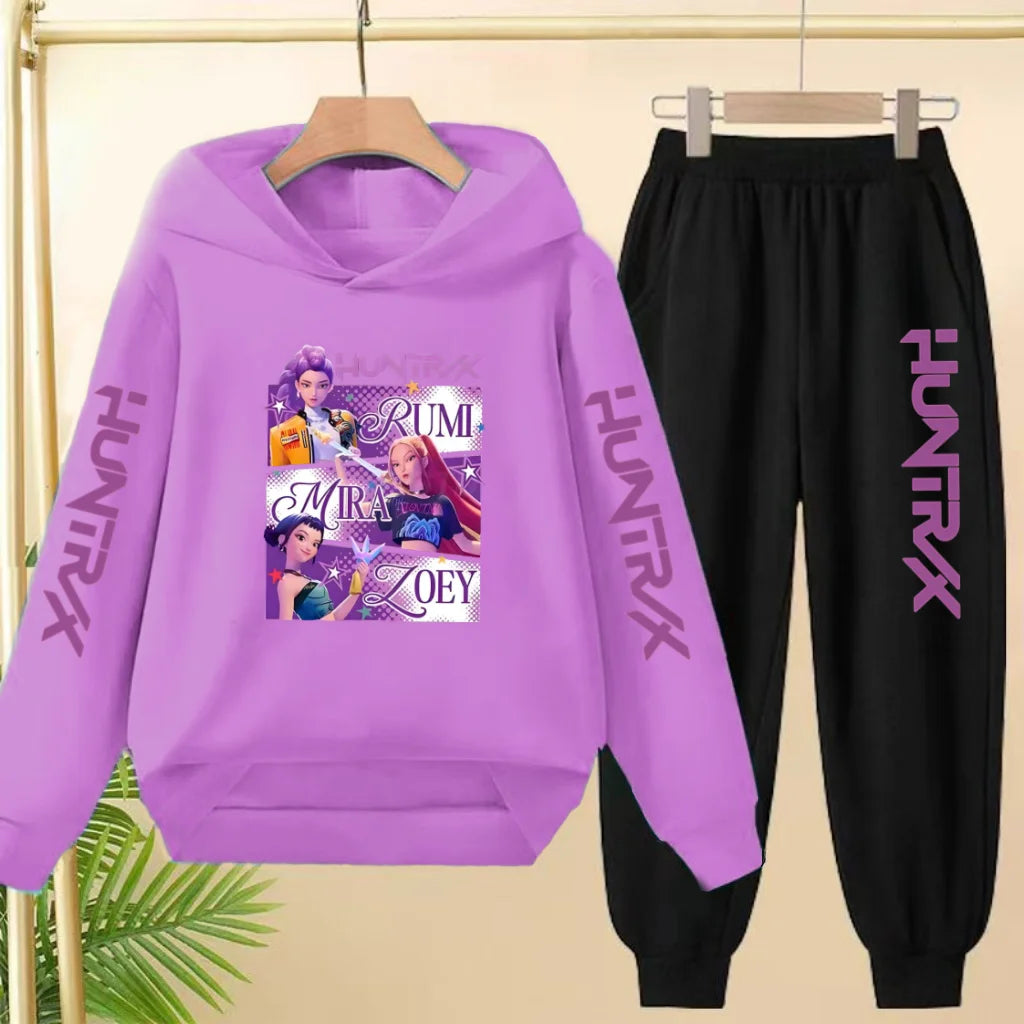 KPop Demon Hunters Tracksuit Hoodie Jumper Huntrix Clothes Joggers