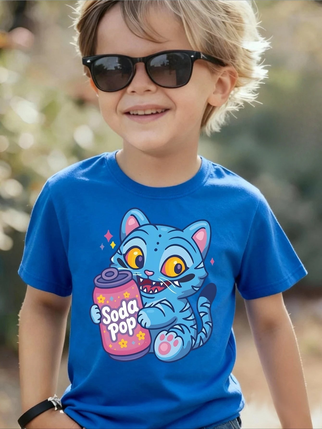 K-Pop Demon Hunters Soda Pop T-Shirt KPop Derpy Tiger Tshirt Summer Clothes Kids