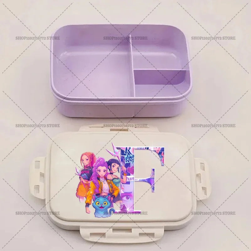 Kpop Demon Hunters Lunch Box Huntrix Food Containers Kids School Picnic Lunchbox Merch Gifts