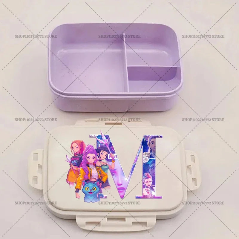 Kpop Demon Hunters Lunch Box Huntrix Food Containers Kids School Picnic Lunchbox Merch Gifts