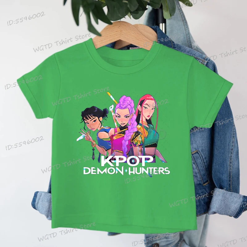 Kids T-shirt KPop Demon Hunters Tee Mira Rumi Zoey Huntrix Merch Gift