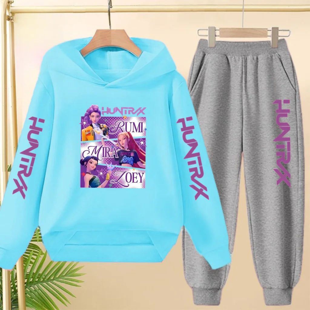 KPop Demon Hunters Tracksuit Hoodie Jumper Huntrix Clothes Joggers