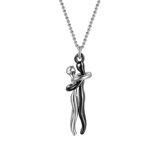 Couple Necklace Unity Trust Embrace Pendant Necklace Adjustable Length