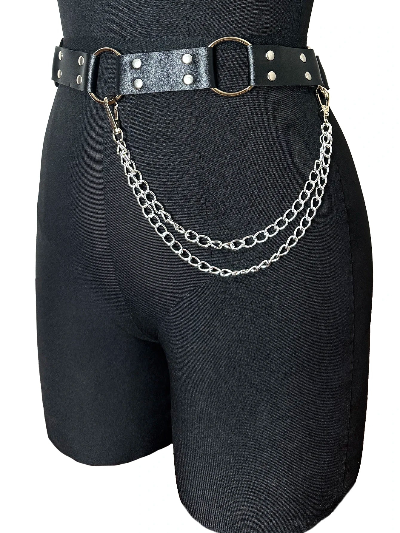 Women Sexy Leather Harness Chain Waist Belt