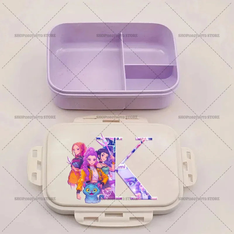 Kpop Demon Hunters Lunch Box Huntrix Food Containers Kids School Picnic Lunchbox Merch Gifts