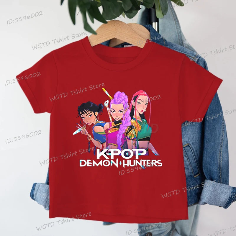 Kids T-shirt KPop Demon Hunters Tee Mira Rumi Zoey Huntrix Merch Gift