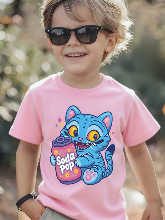 K-Pop Demon Hunters Soda Pop T-Shirt KPop Derpy Tiger Tshirt Summer Clothes Kids