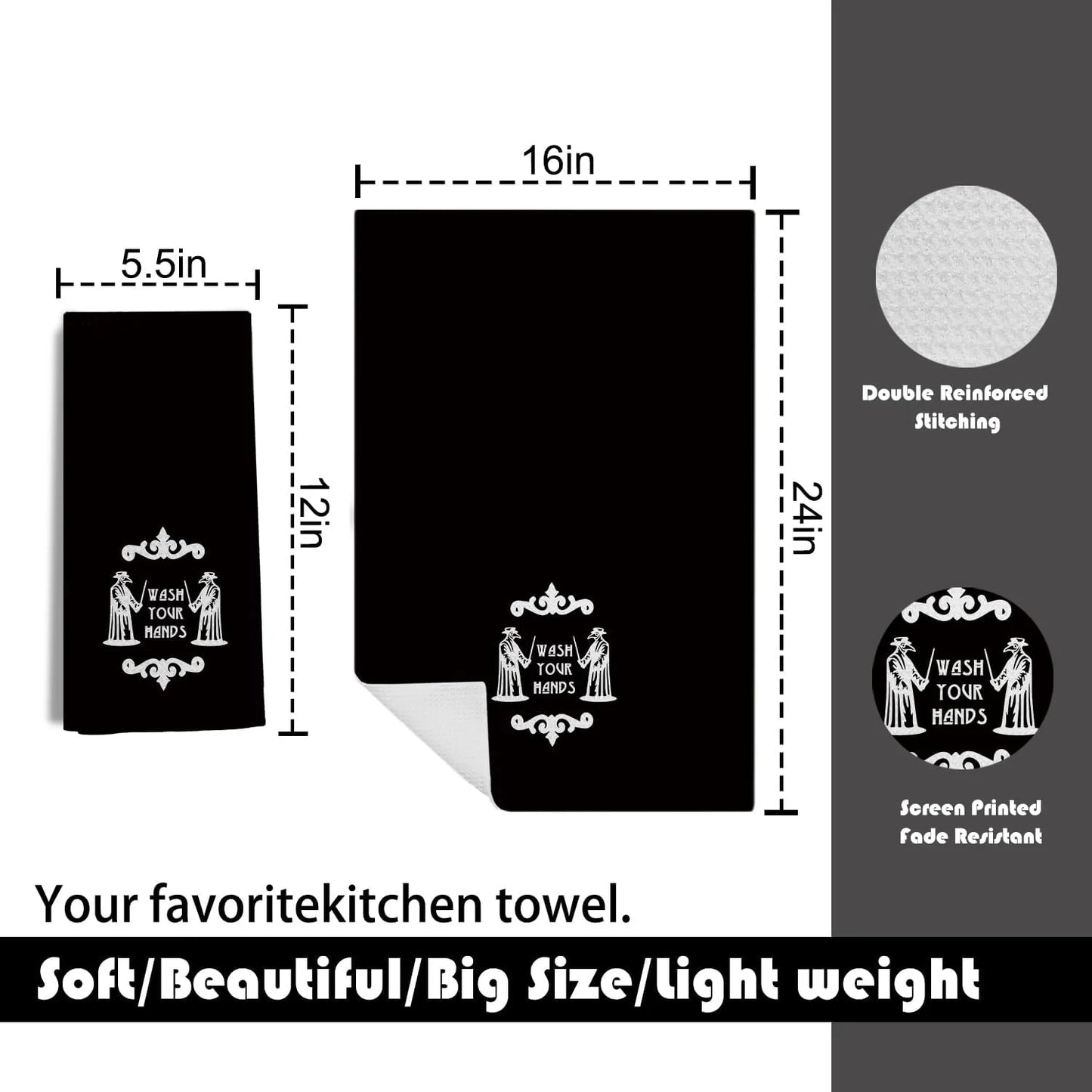 Halloween Hand Towels Gifts Bathroom Kitchen Gothic Horror Home Decor