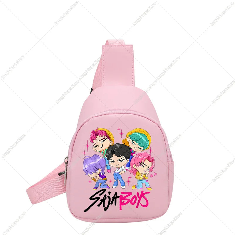 KPop Demon Hunters Huntrix Childs Backpack Rumi Mira Zoey Shoulder Bag Derpy Tiger Merch Gifts K-pop Cute