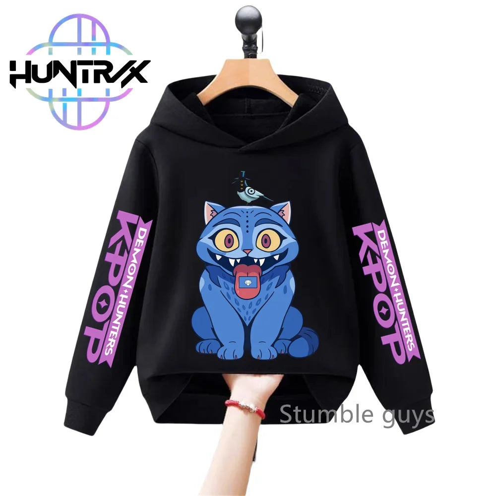 Kids KPop Demon Hunters Hoodie Derpy Tiger Hooded Sweatshirt Clothes K-Pop
