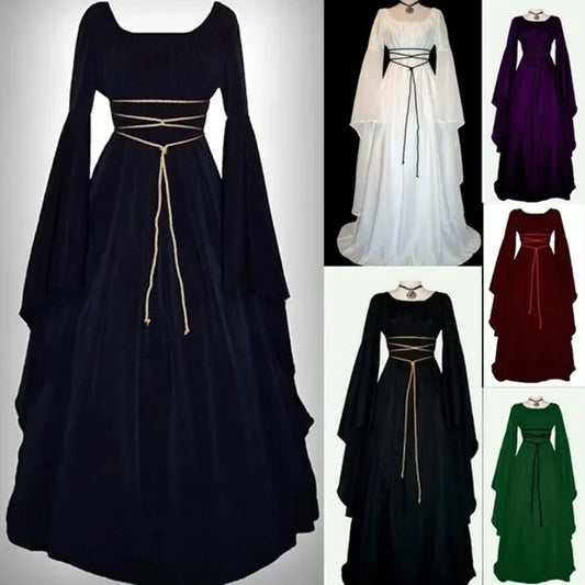 Pagan Medieval Gothic Historical Cosplay Long Gown Dress