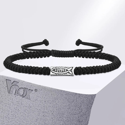 Hand-woven Rope Chain Bracelets for Men Boys, Adjustable Feng Shui Lucky Knot Bracelet Talisman Cord String Wristband