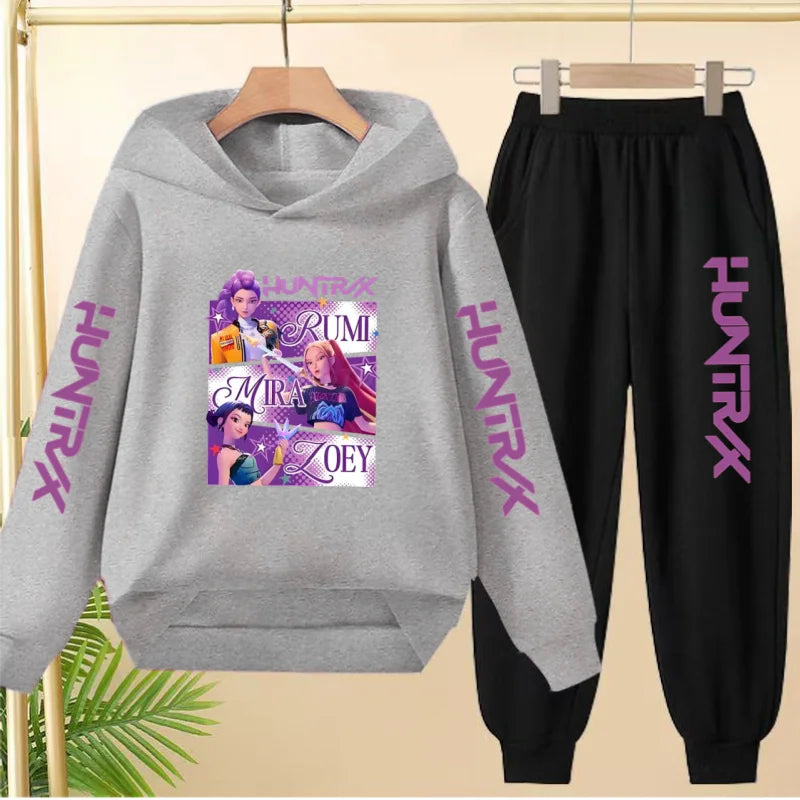 KPop Demon Hunters Tracksuit Hoodie Jumper Huntrix Clothes Joggers