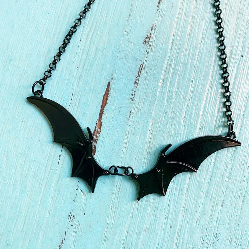 Gothic Vampire Vintage Bat Wings Pendant Choker Necklace