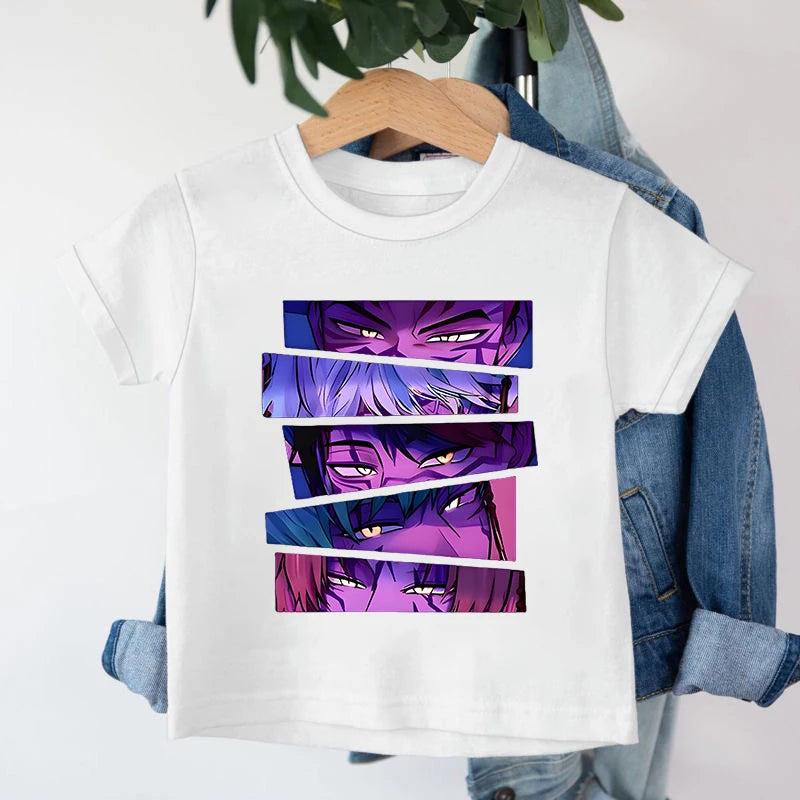 KPop Demon Hunters Saja Boys T-shirt Huntrix Tshirt Kids Summer Clothing Rumi