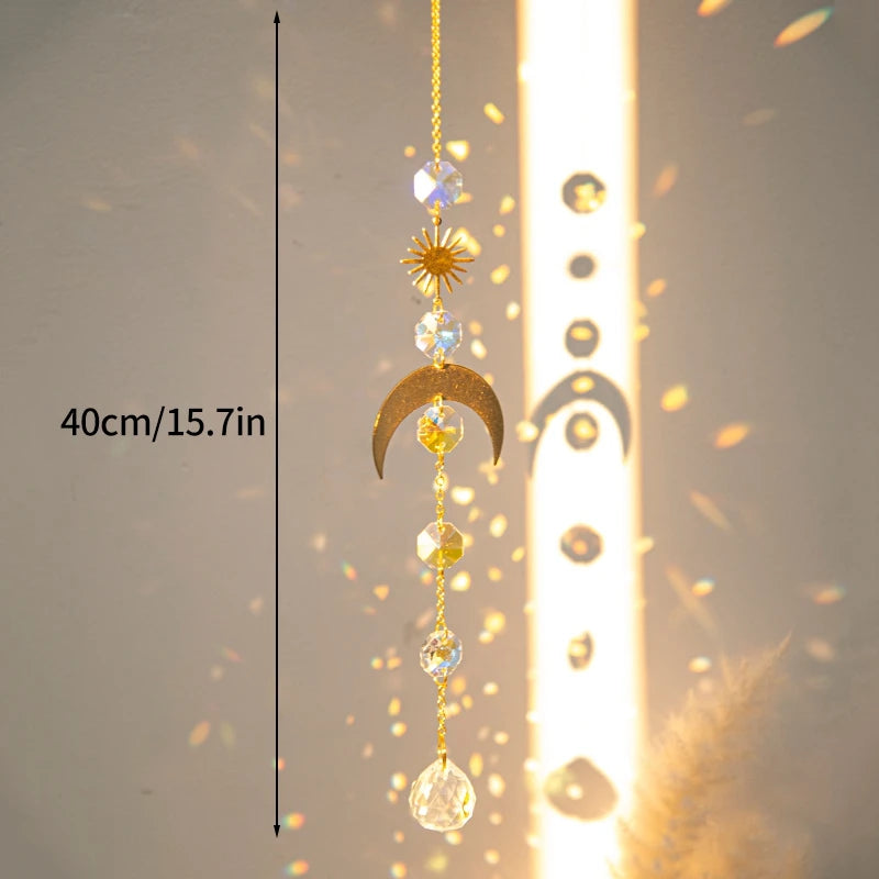 Crystal Suncatcher Pagan Wind Chimes Bohemian Garden Ornament
