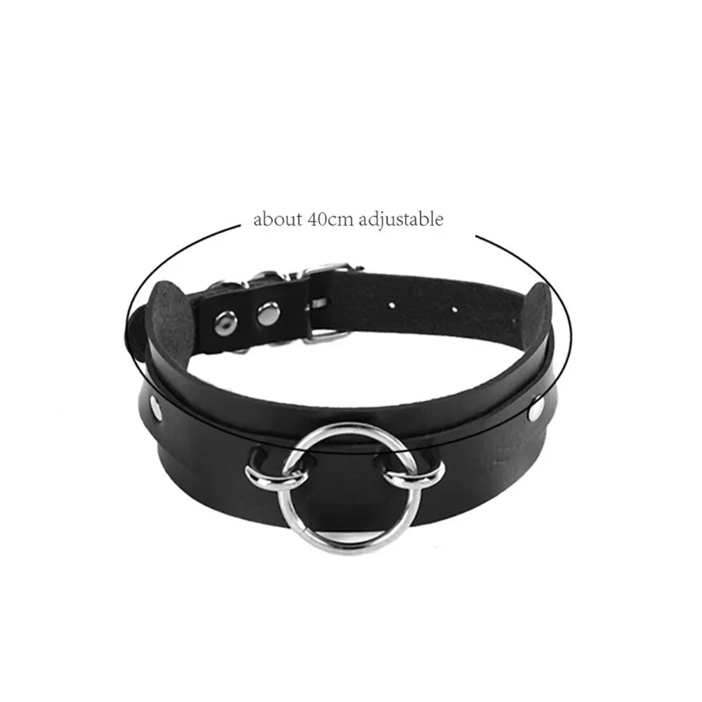 Bondage Sexy Heart Lock Key Rivets Black Goth Punk Chokers Gothic Collar