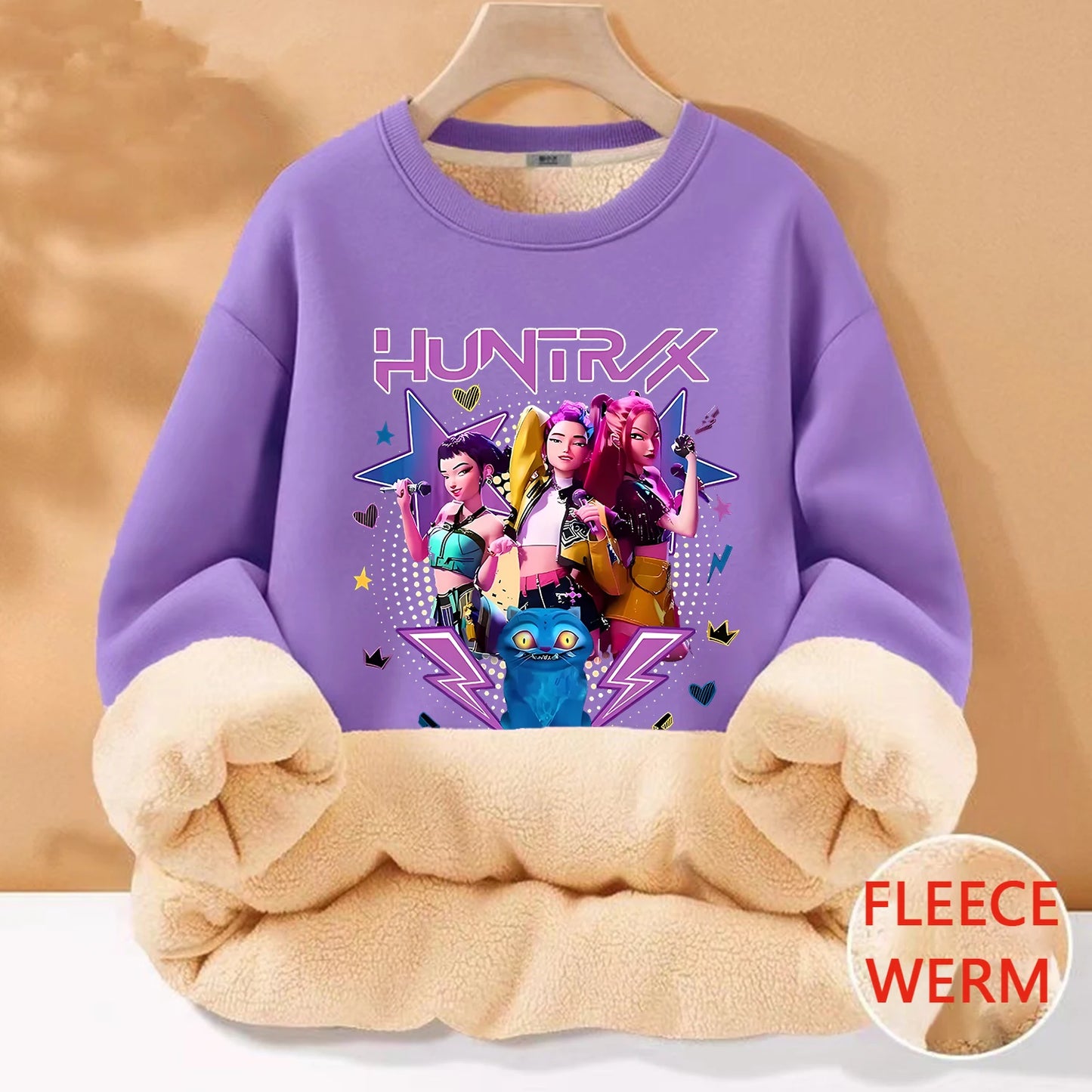 Kpop Demon Hunters Hoodie Huntrix Clothes Fleece Jumper Sweatshirt Hoodies