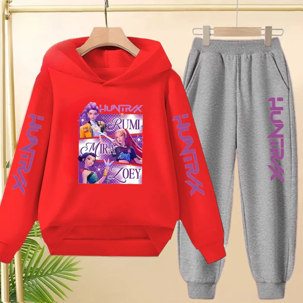 KPop Demon Hunters Tracksuit Hoodie Jumper Huntrix Clothes Joggers