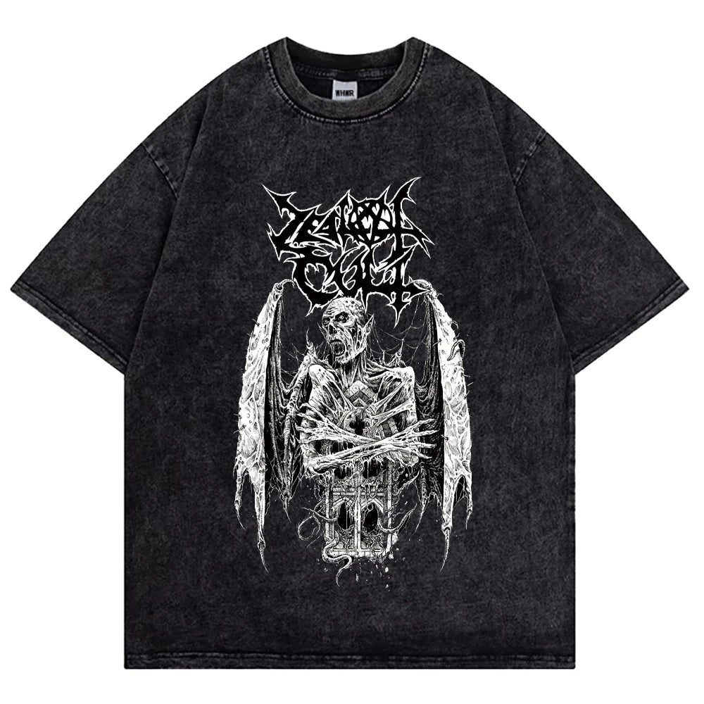 Gothic Skeleton Graphic Print Tee Oversized TShirt Men Women